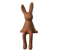 FLCPJGV Statuette de Lapin Assis, Figurine Décorative En Céramique, Design Compact, Idéale pour Le Salon, Le Bureau Ou La Maison. Convient Aux Enfants, Coffee Color S