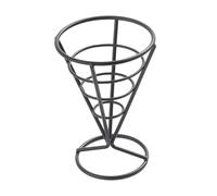 FLCPJGV Support de Cône de Support de Frites, Fournitures de Fête de Mode, Support de Présentation de Poulet Frit, Panier de Cône pour Table Pique-nique Cuisi, Noir