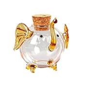 FLCPJGV Tirelire en Verre Transparent en Forme d'éléphant, idéale pour Un Bar ou Une Table, Jaune