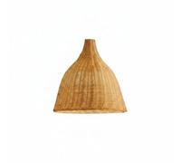 FLCPJGV Tressée Bambou Rattan Luminaire Éclairage Plafond Artisanat Suspendu Diffuseur Fait Main Adaptée pour Cuisine Espace Boho Décoration de Restaurant, 45 Cm