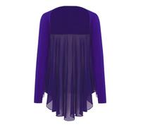 Fldy Cardigan en Forme Irrégulière À Ailes Dange pour Filles Enfants Shrug Boléro Pullover pour Le Culte De Louange Et La Danse Manteau pour Compétition Violet 9-10 Ans