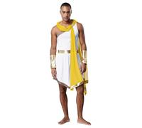 Fldy Costume de dieux grecs pour homme - Costume de combattant romain - Tunique - Manchette - Tenue pour Halloween, carnaval, fête à thème
