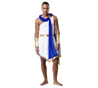 Fldy Costume de dieux grecs pour homme - Costume de combattant romain - Tunique - Manchette - Tenue pour Halloween, carnaval, fête à thème
