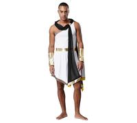 Fldy Costume de dieux grecs pour homme - Costume de combattant romain - Tunique - Manchette - Tenue pour Halloween, carnaval, fête à thème