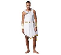 Fldy Costume de dieux grecs pour homme - Costume de combattant romain - Tunique - Manchette - Tenue pour Halloween, carnaval, fête à thème