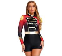 Fldy Costume de directeur de cirque pour femme - Uniforme de cirque - Uniforme du gardien - Défilé - Costume d'Halloween - Carnaval - Noir - Taille M