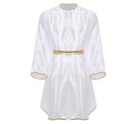 Fldy Costumes de Carnaval Homme Prêtre Robe Rave Anniversaire Scène Spectacle Angel Role Play Fancy Dress Up Déguisement Église Pasteur Uniforme Blanc XL