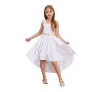 Fldy Fille Robe De Princesse Cérémonie Mariage Soirée Blanche Enfant Déguisement Déesse Grecque Halloween Carnaval Jeu De Rôle Tulle Blanc 9-10 ans