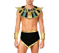 Fldy Uniformes De Jeu De Rôle Pour Adultes Hommes Costumes De Toge Dhalloween Costumes De Dieu Grec Cosplay Romain Noir L
