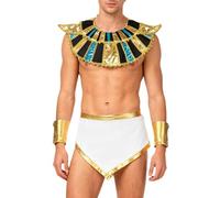 Fldy Uniformes De Jeu De Rôle Pour Adultes Hommes Costumes De Toge Dhalloween Costumes De Dieu Grec Cosplay Romain Blanc 3XL