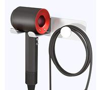 FLE Support mural pour sèche-cheveux Dyson Supersonic, en acier inoxydable, autocollant, blanc