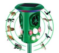 Fleau Garden Cat Repeller Pro - Répulsif Animaux - Ultrasons - Énergie Solaire - Répulsif martres - Répulsif Pigeons - Répulsif nuisibles - Étanche (Vert - Protection 360°)