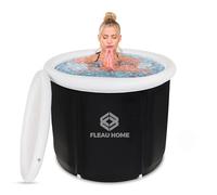 Fleau Home Bain de glace XL - Baignoire pliable avec couvercle et pompe - Seau de bain autoportant - Portable - Gonflable - 75 x 75cm