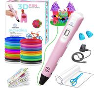 Fleau Kids 3D Stylo Starter Pack Pink XL – 75 M Filament – 15 Couleurs – DIY Et Dessin – Impression 3D – Kit Complet Avec De Nombreux Accessoires