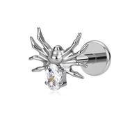 FLECHAZO Boucles d'oreilles à dos plat en titane pour femme, vis avant filetée interne, qualité implantaire ASTM F136, boucles d'oreilles à tige interchangeables de 16 à 18 g, 16G, 18G, Titane, ASTM