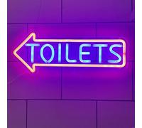 Flèche De Toilette, Enseigne Au Néon LED, Toilettes, Indicateur D’entrée De WC, Néons, Panneau Lumineux Mural, Veilleuses, Left, 50x19cm