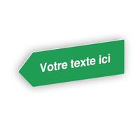 Flèche directionnelle gravée autocollante personnalisable, Plaque signalétique orientation Gauche - vert clair - format 20x6