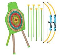 Flèche et arc pour enfants, kit de tir à l'arc avec 1 cible avec support, 6 flèches à ventouse, 2 arcs pour débutants et adolescents