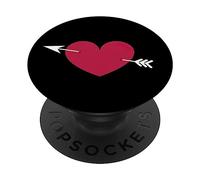 Flèche et cœur de Cupidon avec Symbole d'amour PopSockets PopGrip Adhésif