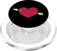 Flèche et cœur de Cupidon avec Symbole d'amour PopSockets PopGrip pour MagSafe