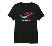 Flèche Multicolore Arc-en-Ciel Bullseye Fans de fléchettes Just Throw It T-Shirt Haut de Gamme