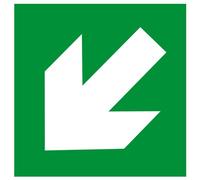 Flèche Sortie De Secours Diagonale (15cm) - Sticker /Autocollant
