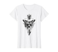 Flèche tête de Mort tête de Mort T-Shirt Graphique avec Valeur, Femme, Blanc, XL