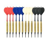 Flèches avec pointe en nylon souple pour manche électronique en plastique,ensemble professionnel pour maison de 147 mm, fléchettes de jeu avec barre, accessoires avec manche, 12 pièces,