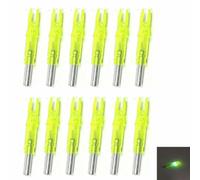 Flèches de tir à l'arc automatiques à LED,12 pièces,encoches éclairées de 6.2mm,queue de flèche pour la chasse,accessoires d'arbre de flèche de haute qualité - Type Yellow