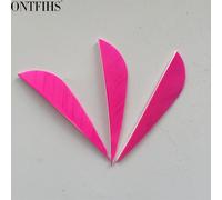 Flèches de tir à l'arc parabolique à aile droite,2.5 pouces,50 pièces,plumes de dinde naturelles,pour la chasse - Type Rose
