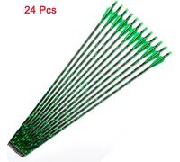 Flèches en carbone, 31,5 pouces de longueur totale, pointe de flèche de 100 grains, vert 24 pièces