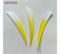 Flèches en forme de goutte d'eau,36 pièces/lot,3 pouces,plume,document nickel é,tir à l'arc,accessoires de bricolage,plume de dinde - Type white on yellow