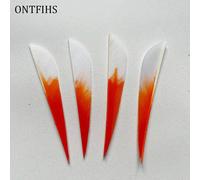 Flèches en forme de goutte d'eau,36 pièces/lot,3 pouces,plume,document nickel é,tir à l'arc,accessoires de bricolage,plume de dinde - Type white on orange