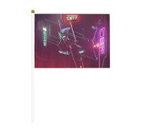 Flèches Flèches Furture Mini drapeau à main blanc solide - Couleurs vives et résistant à la décoloration - Drapeaux à main avec lance