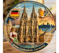 Flèches gothiques de cathédrale, drapeau allemand et chants de bière ambrée, aimant où le Rhin reflète des siècles de lumière, souvenir pour toutes les surfaces métalliques de la maison PMMA