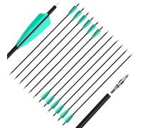 Flèches mixtes en carbone de 28 pouces pour tir à l'arc, rigidité 500, diamètre intérieur 6,2 mm, empennage en plumes de dinde, pointes remplaçables de 100 grains, idéales pour la chasse à l'arc et le