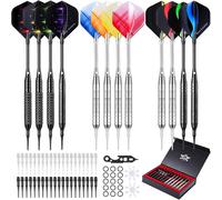 Flechette Pointe Plastique 12Pcs Kit de Flechettes pour Cible Electronique Fléchettes Pointe Plastique avec 36 Feuilles et 120 Pointes pour Jeux de Flechette Jeux Flechette Electronique