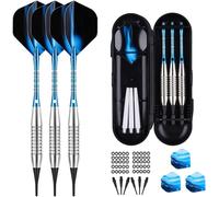 Flechette Pointe Plastique 18 grammes, 3 Fléchettes avec 6 Ailettes et 50 Pointes 50 Joints Toriques en Caoutchouc, Set de Flechettes à Pointe Souple pour Cible de Flechette Electronique