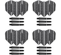 Fléchettes 4 x zestaw trzonków do lotek Supergrip Carbon i lotek Supergrip Ultra-12 trzonków do lotek ¿¿cznie 12 lotek-¿rednie i krótkie czarne,krótkie
