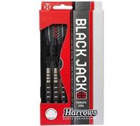 Harrows Black Jack Stainless Steel Tip Darts à Pointe en Acier Inoxydable 18 g, 20 g, 22 g et 24 g - Comprend des Arbres Speedline, des ailettes Supergrip et Un étui de Voyage -20grmm