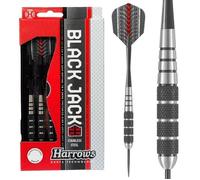 Fléchettes acier - HARROWS - Black Jack - 18 g - Corps laiton pointe acier - Étui rigide inclus