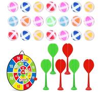 Fléchettes avec 21 Balles Magiques - 27 pièces, 3.2 cm, Boules de Rechange pour Jeux de Fléchettes et de Lance, Jeu de Balles avec Crochet et Boule Adhésive, pour Enfants, Intérieur et Extér