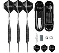 Fléchettes Pointe Acier 23g/24g,3/6 Fléchettes avec Pointe en Acier Noir,Set de Fléchettes Pointes Acier avec Ailettes,Arbres