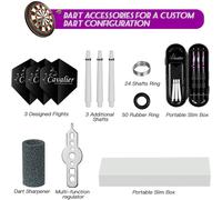 Fléchettes Pointe Acier 23g/24g, 3/6 Fléchettes avec Pointe en Acier Noir, Set de Fléchettes Pointes Acier avec Ailettes, Arbres De fléchettes, Protecteurs De Vols