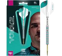 Target Darts 23 g Rob Cross Gen 2 Jeu de fléchettes 90% tungstène Pointe en Acier Unisexe, Argent, Turquoise et Blanc
