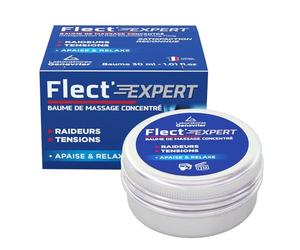 Flect'Expert - Baume de Massage Concentré - Apaise et Relaxe, Combat Raideurs et Tensions - Huiles d’Harpagophytum, de Genévrier et d’Ylang-Ylang - Application Avant ou Après l’Effort - Pot de 30ml