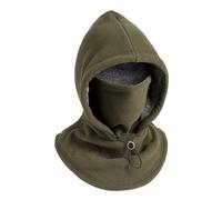 Fleece Hood - Polar Fleece & Flannel Windproof Breathable Warmer | Adjustable Drawstring Winter Hood for Cycling, Outdoor Work, Hiking, Skiing, Fishing, and Travel, Green, Se référer à la description