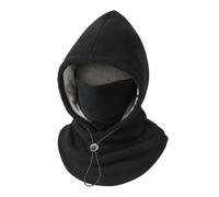 Fleece Hood - Polar Fleece & Flannel Windproof Breathable Warmer | Adjustable Drawstring Winter Hood for Cycling, Outdoor Work, Hiking, Skiing, Fishing, and Travel, Black, Se référer à la description