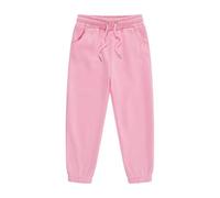 Fleece Lined Sweatpants Boys Girls High Waist Joggers Cotton Baggy Casual Pants with Pockets | Winter Warm Kids Clothes (Pink, 6-7 Years) p51n