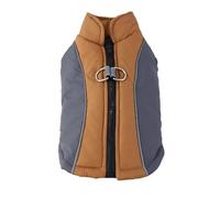 Fleece-Lined Warm Pet Clothing Outdoor Waterproof Reflective Cold-Proof Dog Jacket with Zipper D-Ring for Shiba Inu Pug,Un,S